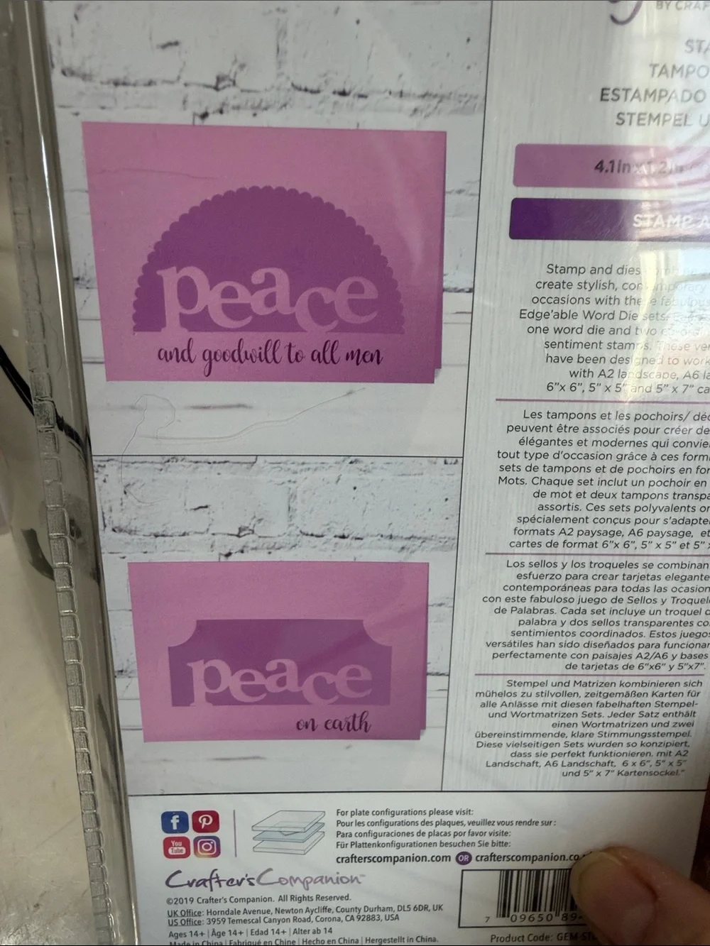 Crafters Companion ‘Peace’ Stamp & Die Set
